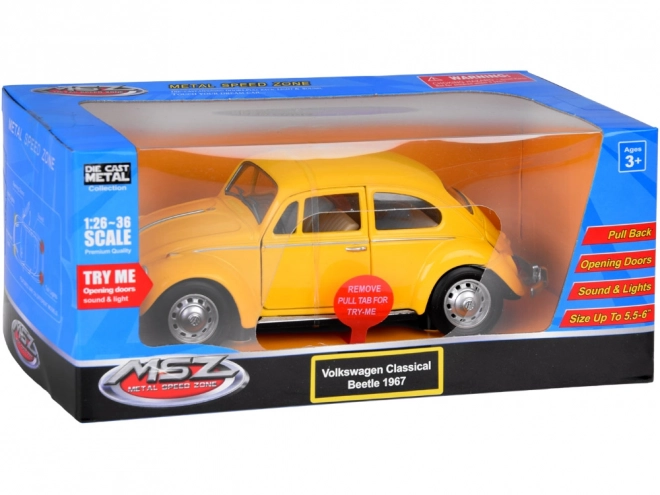 Volkswagen clasic Beetle 1967 metalic cu efecte de lumină și sunet