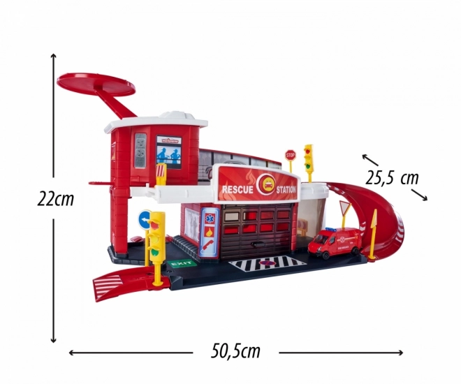 Majorette: creatix stație de salvare cu un vehicul