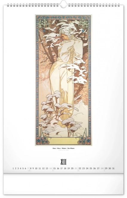 Calendar perete Alfons Mucha 2025