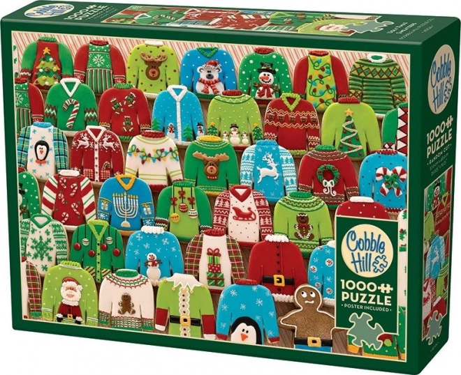Puzzle cu pulovere urâte de Crăciun Cobble Hill, 1000 piese