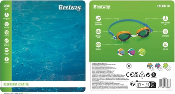 Ochelari de înot Aqua Burst pentru copii - 3 pachete