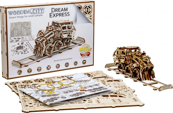 Puzzle 3D din lemn - Locomotiva Dream Express