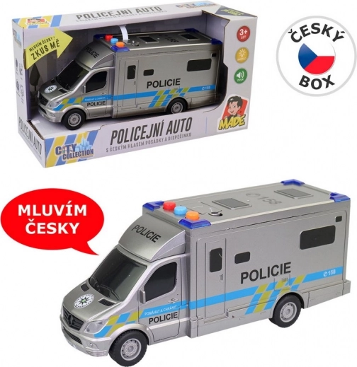 Mașină de poliție 19,5 cm cu lumină și sunet pe baterii