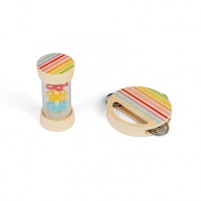 Set mini baghetă de ploaie și tamburină