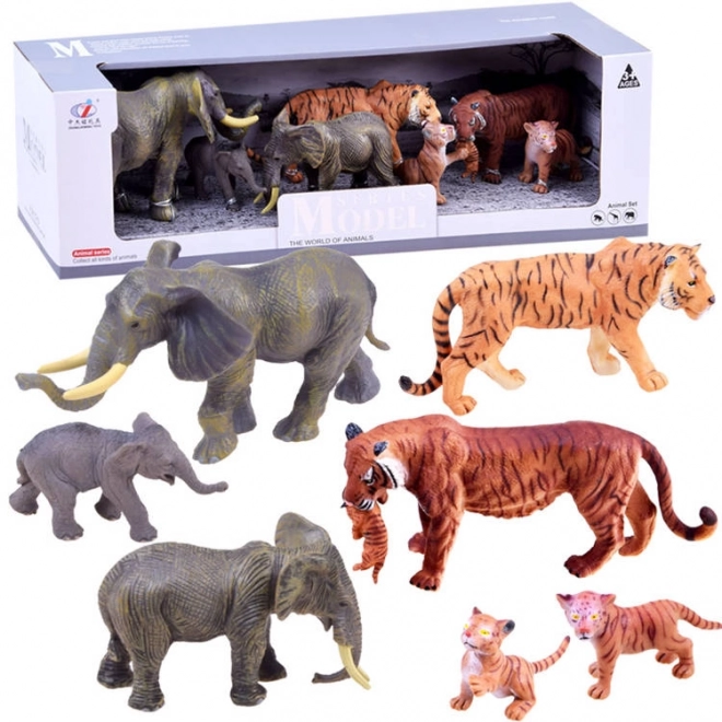 Set figurine animale Safari: Elefant și Tigru – C