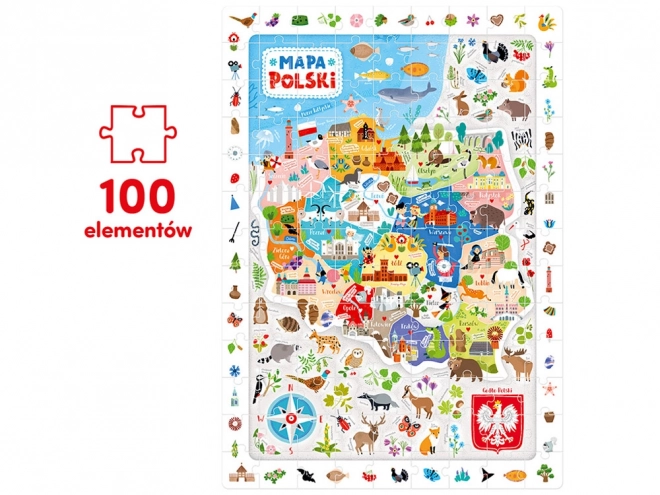 Puzzle Observaționale - Harta Poloniei 100 de Piese