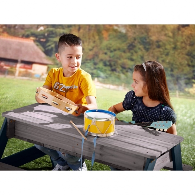 Masa de picnic Axi Nick cu containere pentru nisip/apă și umbrelă