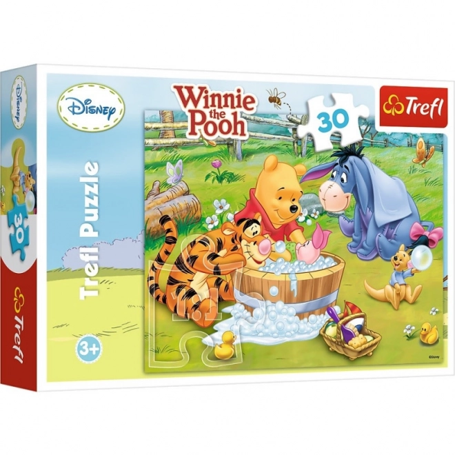 Puzzle 30 piese Winnie de Pluș baia lui Pișpirel