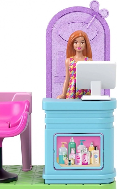 Barbie Mini BarbieLand - Salon de coafură cu păpușă Barbie mini mobilă