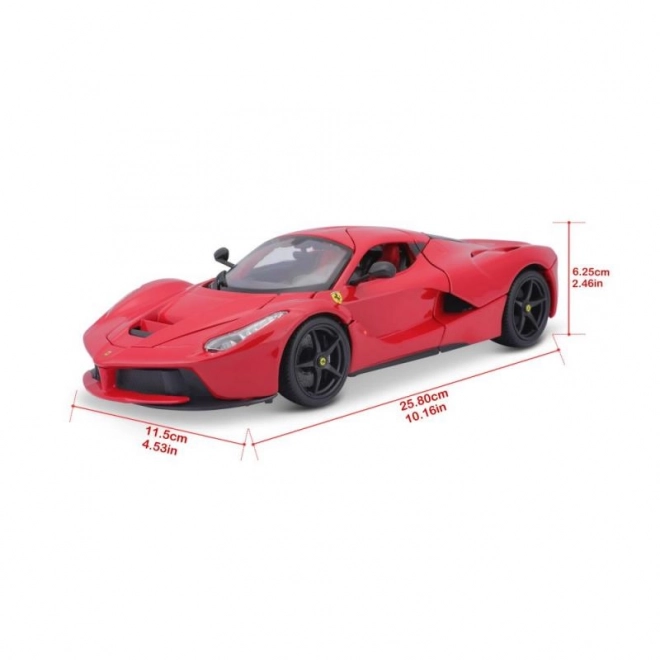 Mașinuță metalică Ferrari LaFerrari roșie Bburago la scară 1:18