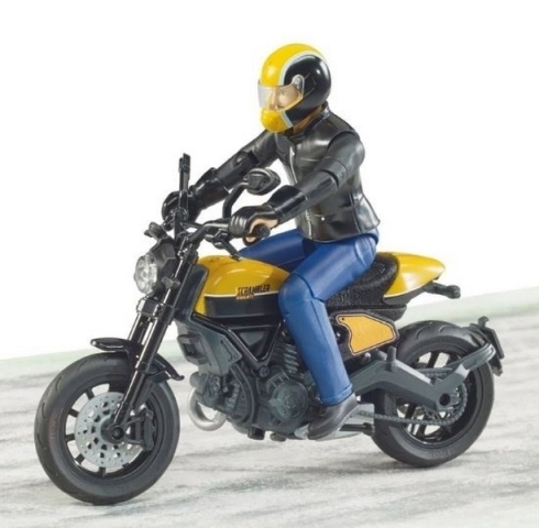 Motocicletă Ducati Cafe Racer cu figurina BWORLD