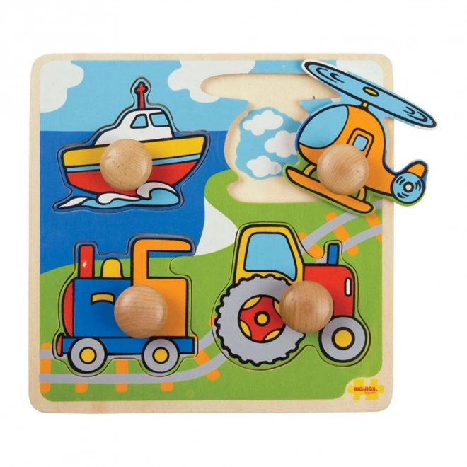 Puzzle de asamblare cu mijloace de transport