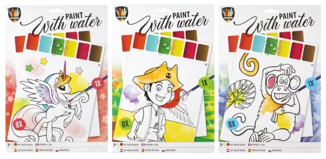 Omalovánky cu apă 8 pagini + pensulă A4