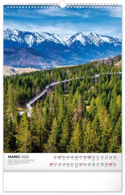 calendar de perete Tatry 2025