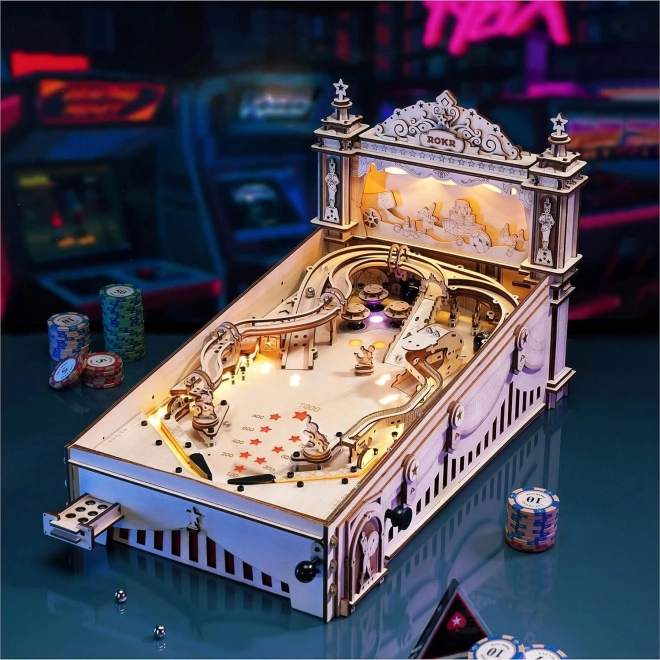 Puzzle 3D Din Lemn Automat Pinball