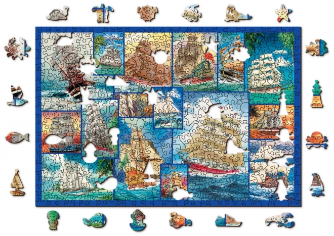 Puzzle din lemn 2 în 1 Placheta 505 piese