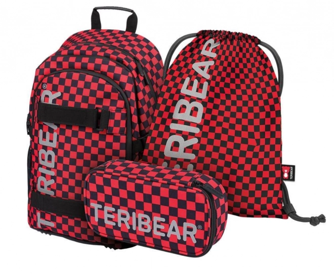 Set școlar skate Teribear: rucsac, penar și săculeț