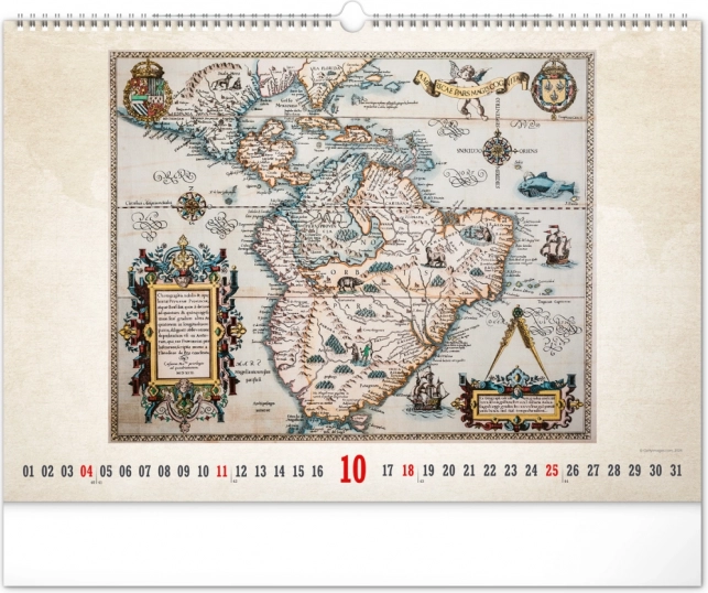 Calendar de perete Hărți vechi 2026