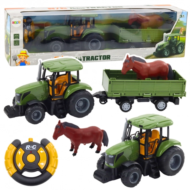 Baza Tractor cu Remorcă și Cal la Telecomandă