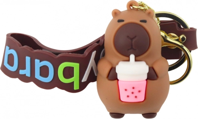 Breloc capybara cu cană