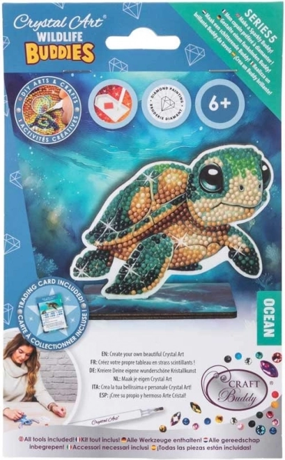 Pictură cu diamante Ocean: țestoasă