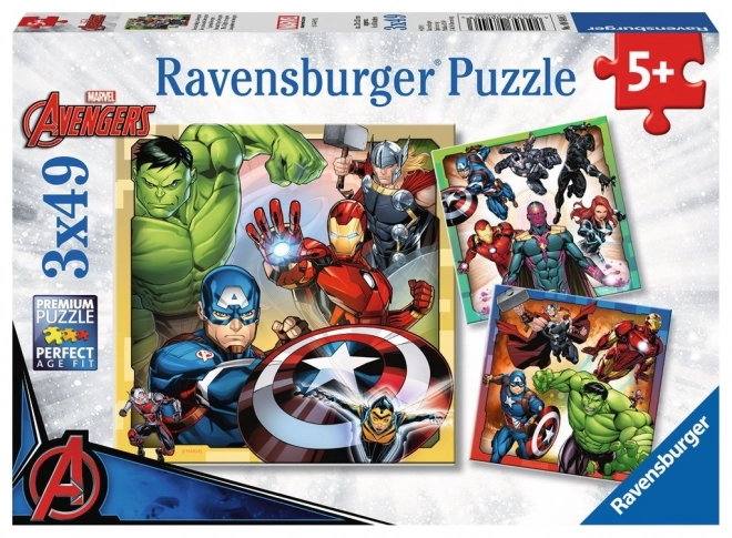 Puzzle Marvel Avengers 3x49 piese de la Ravensburger