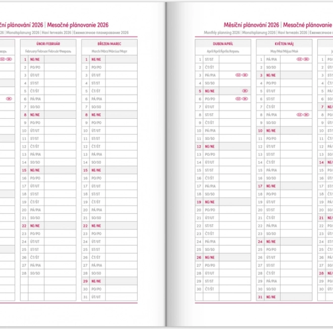 Jurnal zilnic Balakon 2026 bordo