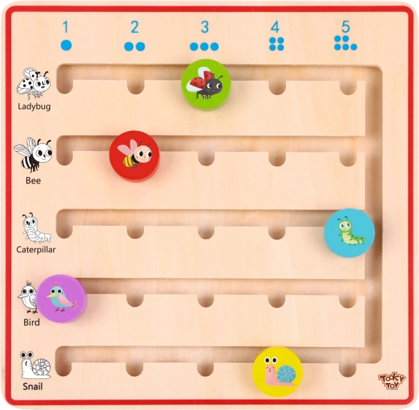 Tooky Toy joc din lemn Învățarea numărării animalelor