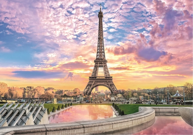 Puzzle romantic la apus: Turnul Eiffel, Paris 1000 piese