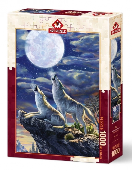 Puzzle Lupii la lumina lunii 1000 piese