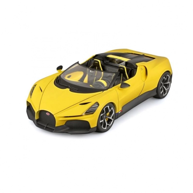 Model auto Bburago Bugatti Mistral galben la scară 1:18