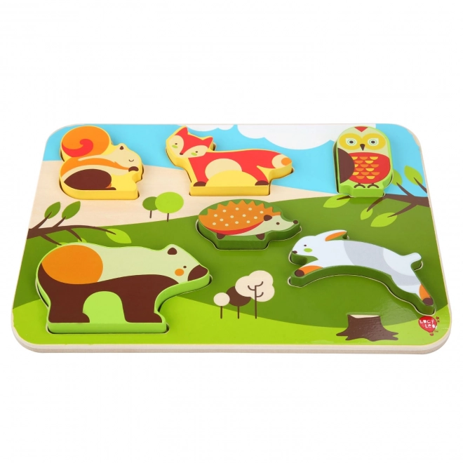 Puzzle din lemn cu animale din pădure Lucy & Leo