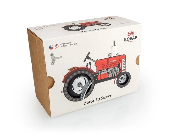 Tractor Zetor 50 Super pe cheie roșu din metal 15cm în cutie