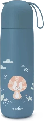 Termos cu mâner din silicon 400 ml, Albastru Pudră