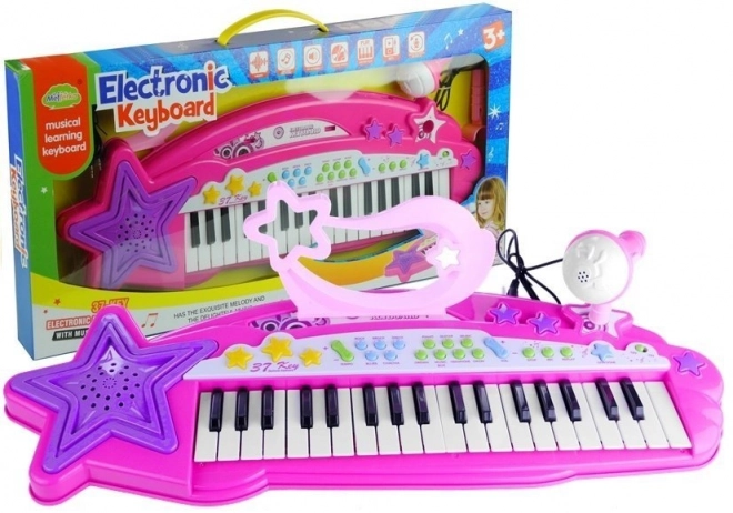 Keyboard muzical pentru fete cu microfon