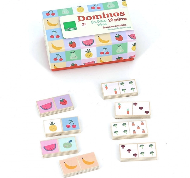 Domino din lemn Fructe și Legume de Sarah Betz