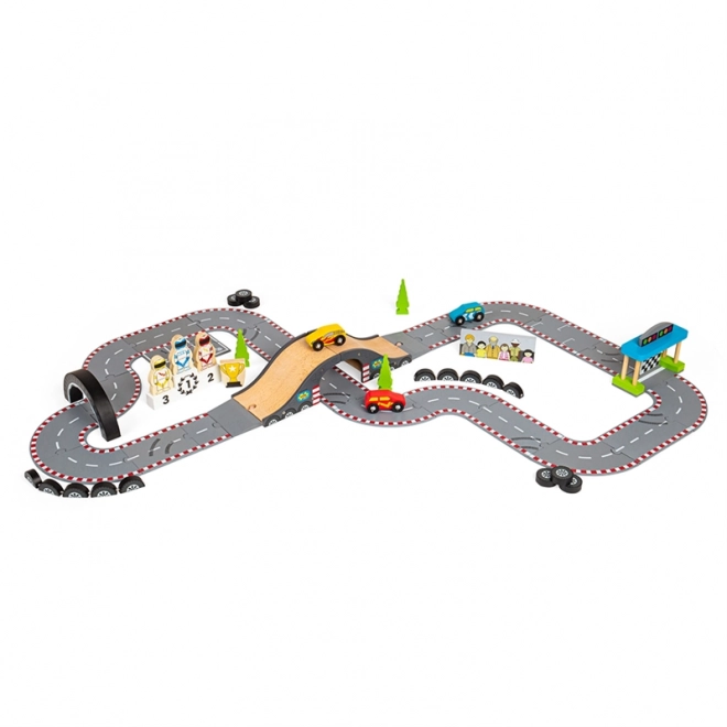 Circuit din lemn pentru ziua cursei Bigjigs Rail