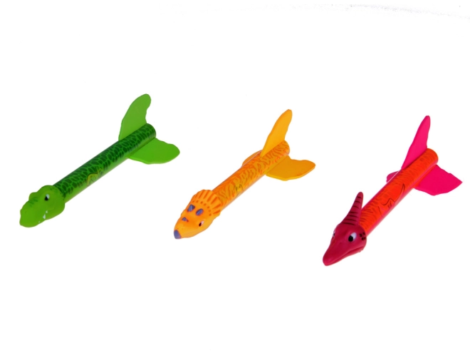 Trei dinozauri colorați cu efecte