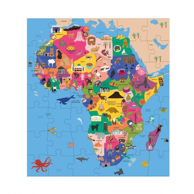Puzzle geografică Harta Africii