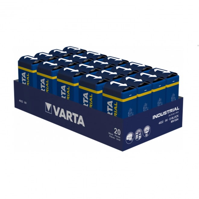 Baterie alcalină 9V Varta Industrial Pro