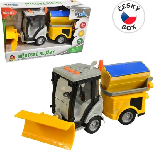 Vehicul de curățare cu inerție, cu iluminare și sunet 25 cm