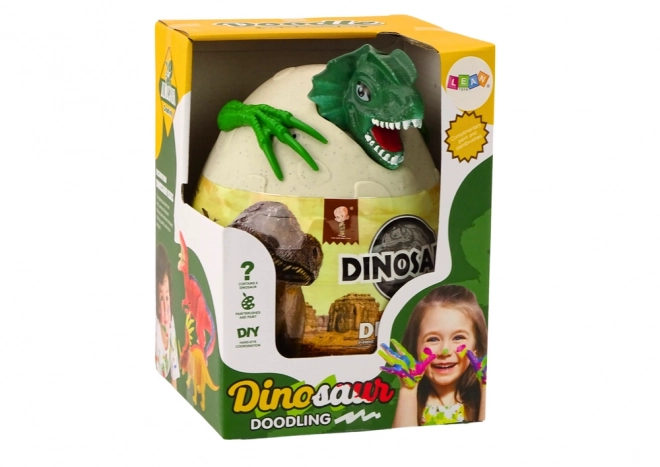 Ou cu dinozauri de pictat set creativ verde