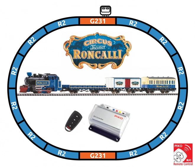 Set de pornire tren de circ cu locomotivă cu aburi RC