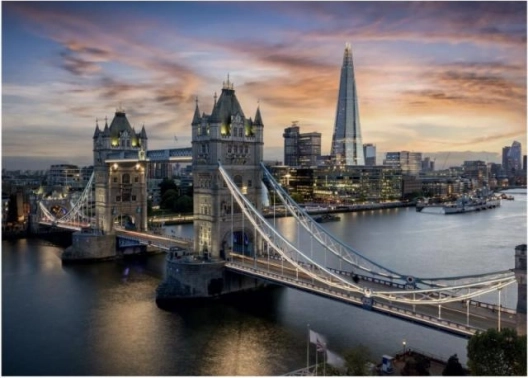 Puzzle neon Amurg deasupra Tower Bridge 1000 de piese