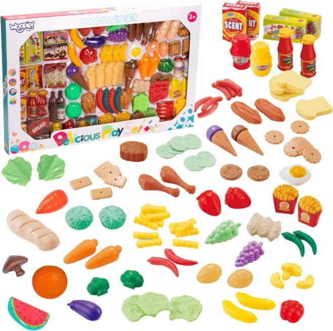 Woopie Set de bucătărie pentru copii Fructe și Legume 120 buc