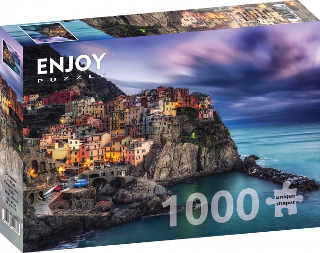Puzzle Manarola la apus, Cinque Terre, Italia 1000 piese