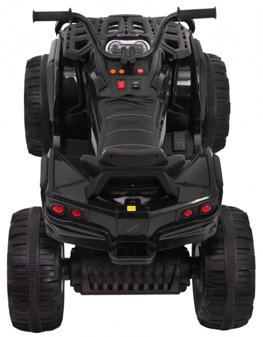 ATV cu 4 roți 2,4 GHz pe baterie pentru copii negru + telecomandă + roți EVA + radio MP3 + start lent