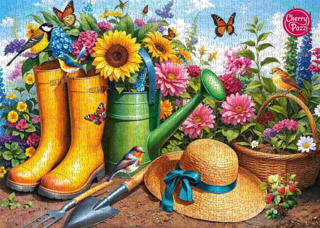 Puzzle Cizmele Aurii în grădină 1000 piese
