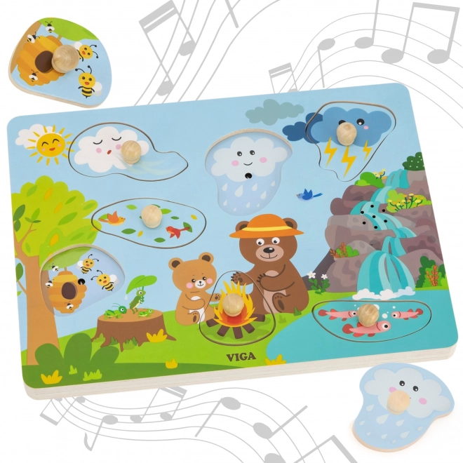 Puzzle din lemn SUNETE ALE NATURII de la VIGA