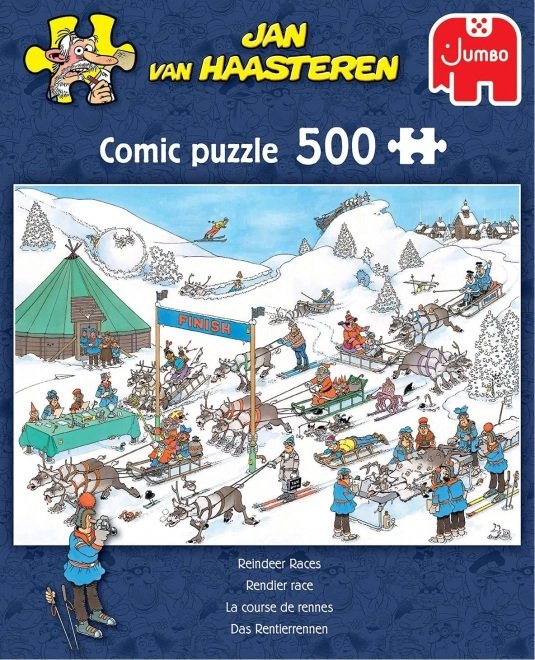 Puzzle de curse de sănii trase de reni 500 piese